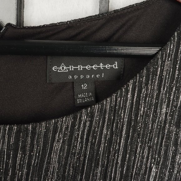 Women's Black & Silver Shimmery Sleeveless Dress - Size 12 - Picture 5 of 5